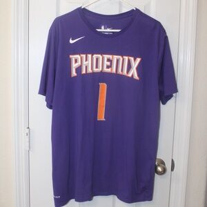 NBA XL Phoenix Suns #1 Booker Purple Nike Dri fit Short Sleeve T-shirt NEW